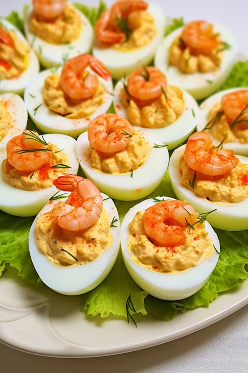 Huevos rellenos de langostinos: receta paso a paso
